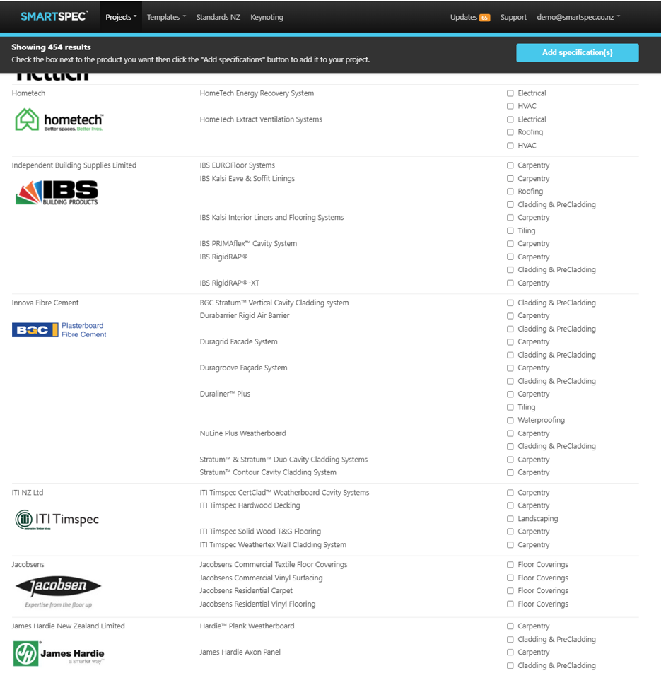 Smartspec: Screenshot interface